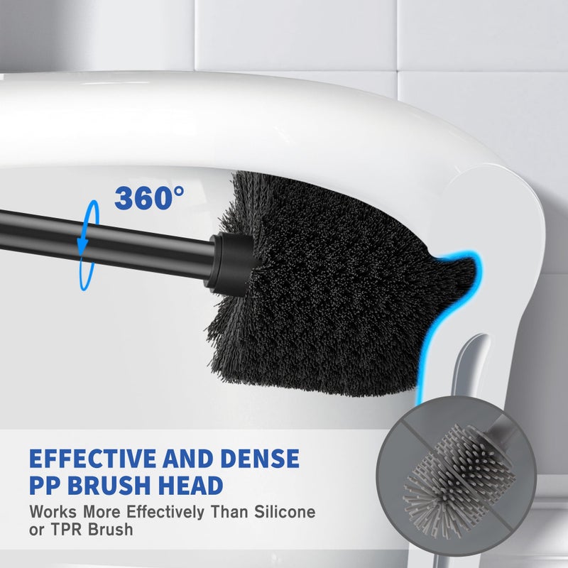 IXO Stainless Steel Toilet Brush with Holder  Black - Image 3